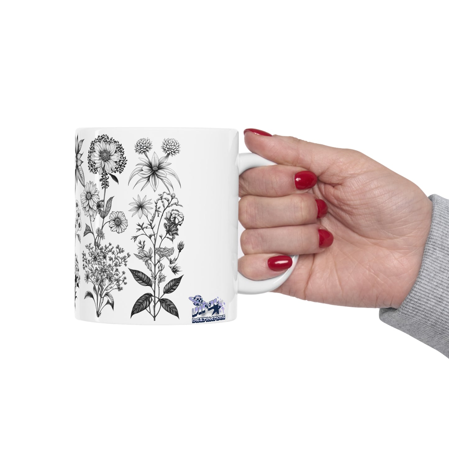 Floral Forest Vintage Drawing Ceramic Mug by ViralDestinations