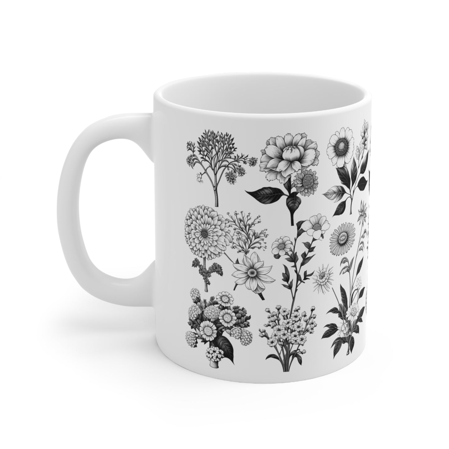 Floral Forest Vintage Drawing Ceramic Mug by ViralDestinations