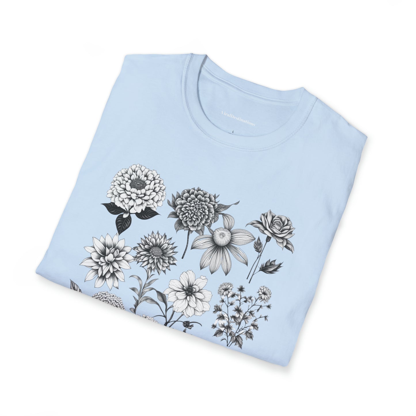 Vintage Drawing Floral Combo Lifestyle Trending Unisex Soft T-Shirt by ViralDestinations