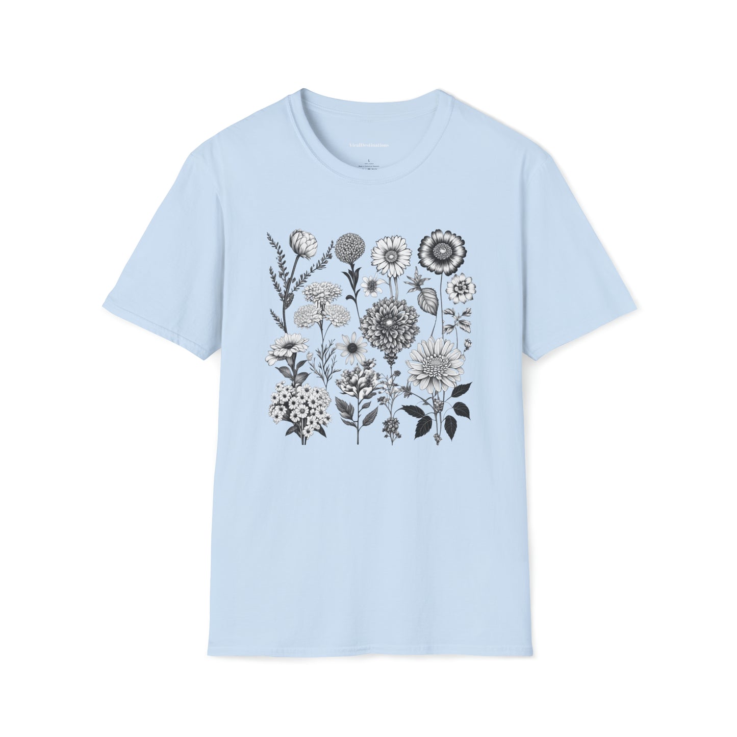 Vintage Drawing Floral Combo Lifestyle Trending Unisex Soft T-Shirt by ViralDestinations