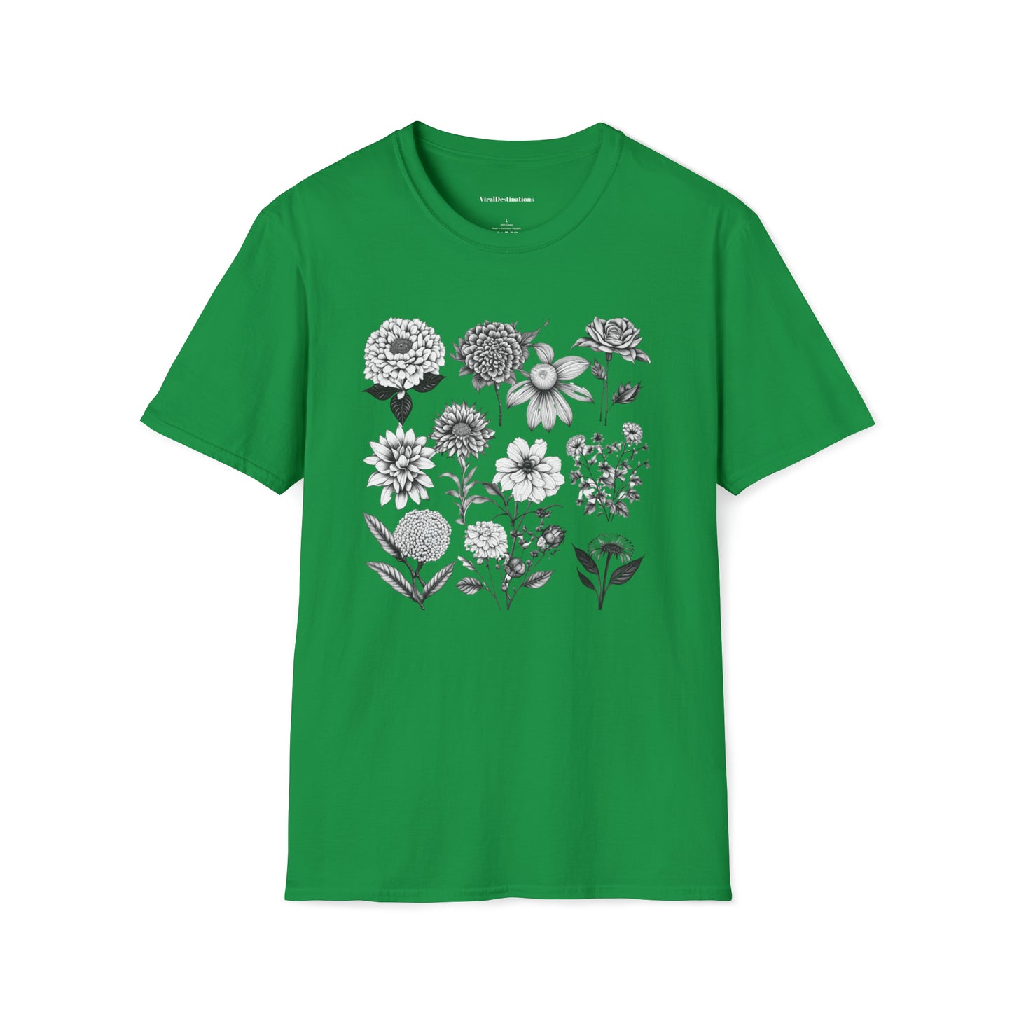 Vintage Drawing Floral Combo Lifestyle Trending Unisex Soft T-Shirt by ViralDestinations