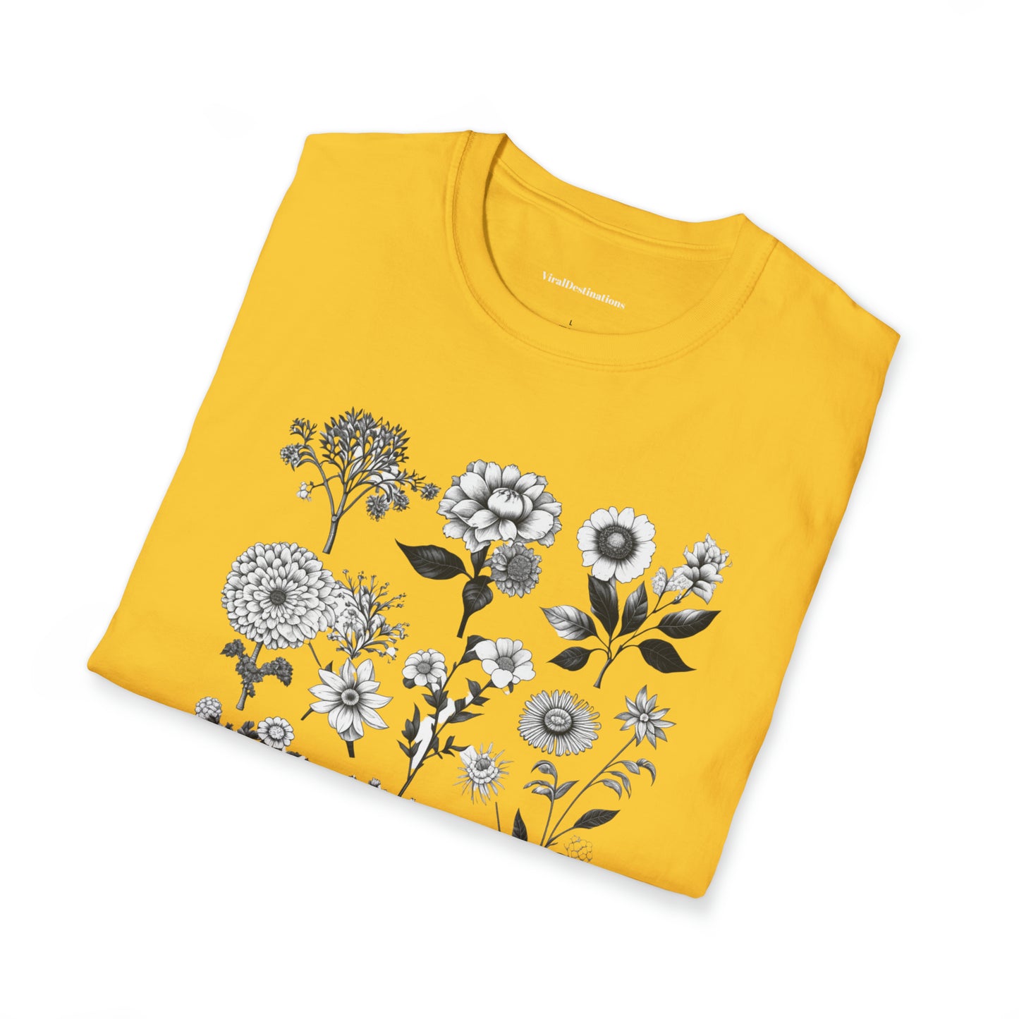 Vintage Drawing Floral Combo Lifestyle Trending Unisex Soft T-Shirt by ViralDestinations