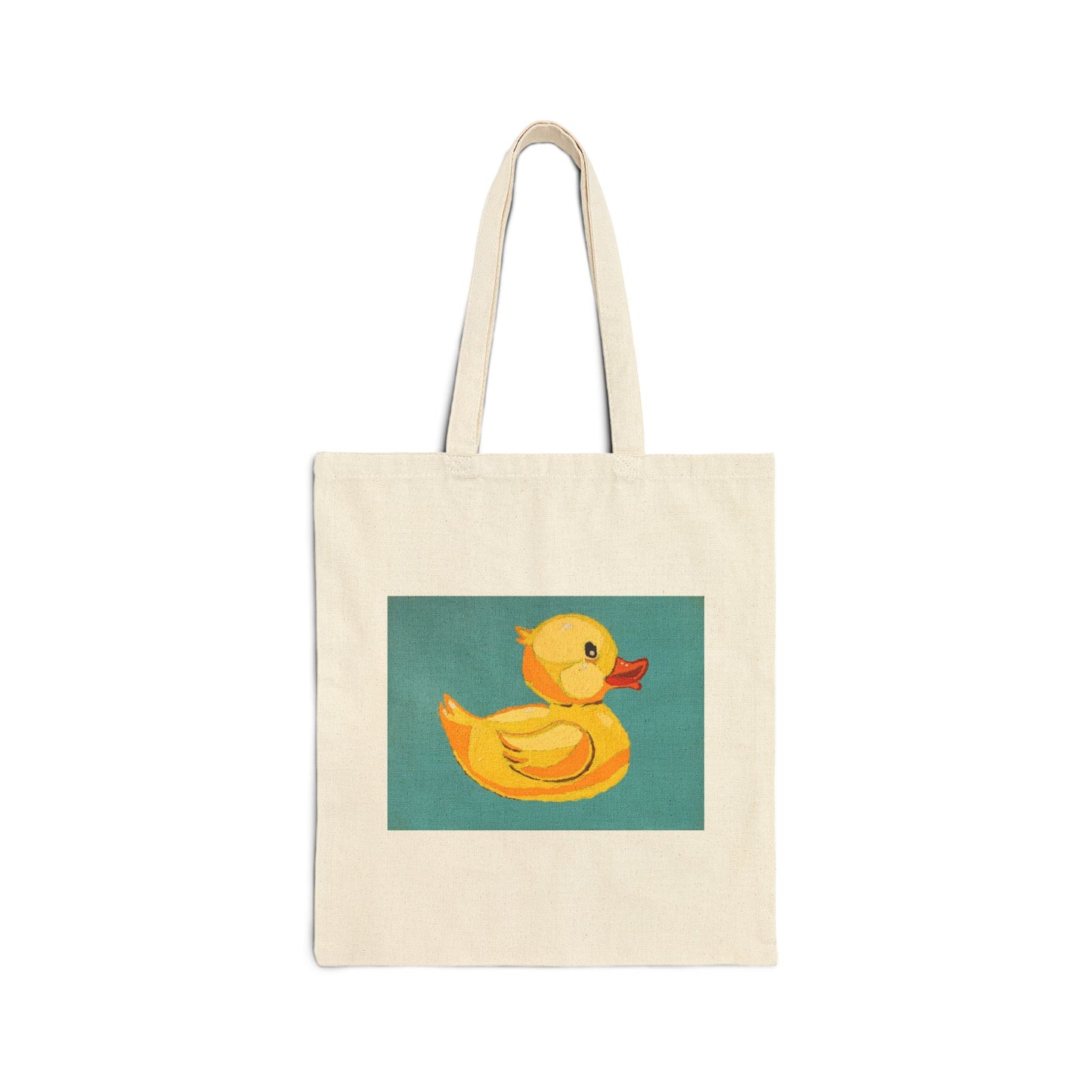The Art Shop Signature Rubber Duck Canvas Tote — Cute Yellow Duck Grocery & Beach Bag
