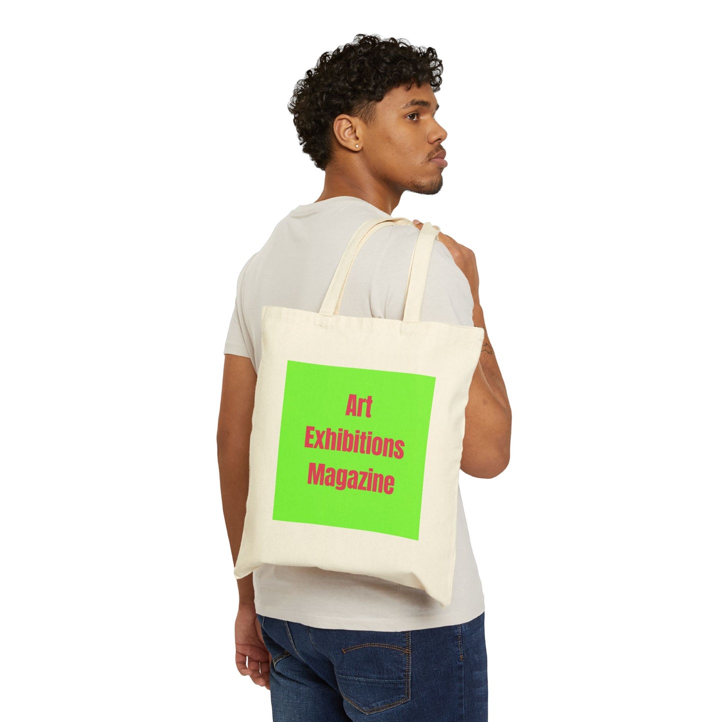 The Art Shop Signature Art Exhibitions Magazine Square Logo Canvas Tote — On the go Grocery & Beach Bag