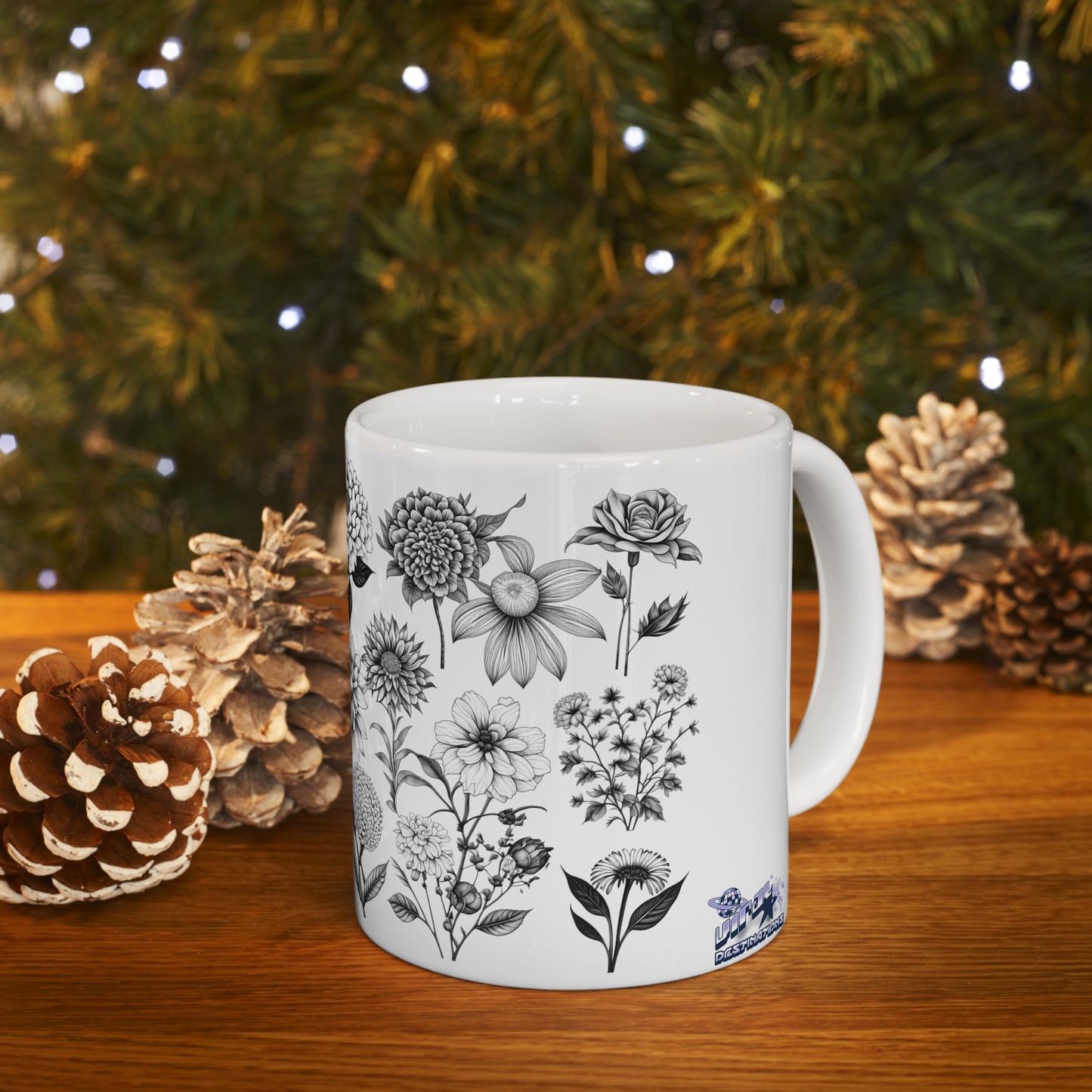 Floral Forest Vintage Drawing Ceramic Mug by ViralDestinations