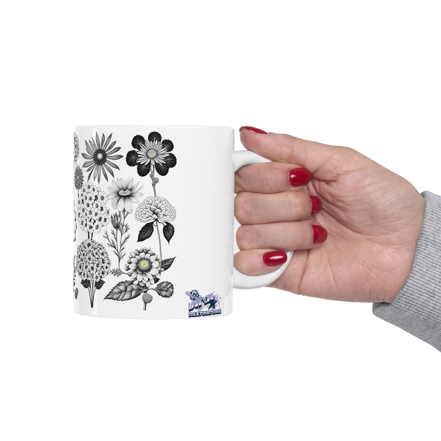 Floral Forest Vintage Drawing Ceramic Mug by ViralDestinations