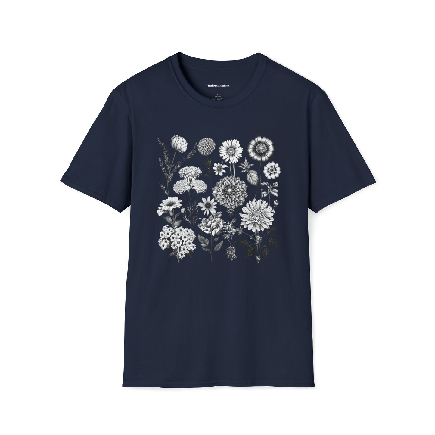 Vintage Drawing Floral Combo Lifestyle Trending Unisex Soft T-Shirt by ViralDestinations