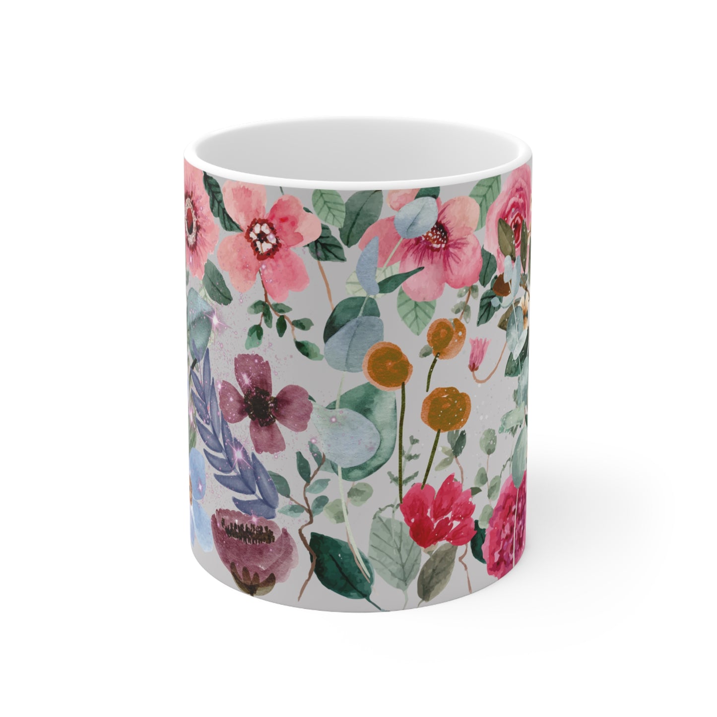 Floral Watercolor with Glitters Ceramic Mug by ViralDestinations™