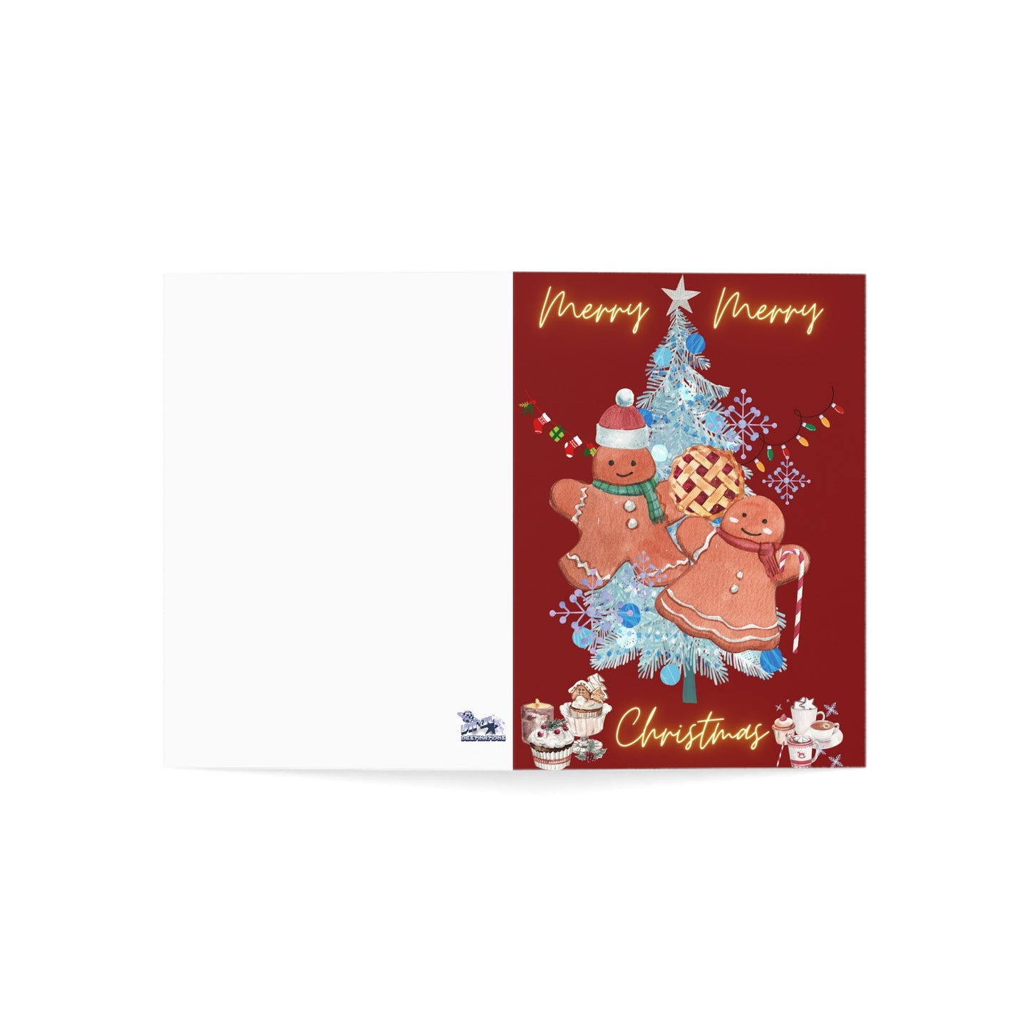 Merry Merry Christmas Holiday Greeting Cards 10pcs w/ envelopes by ViralDestinations - red