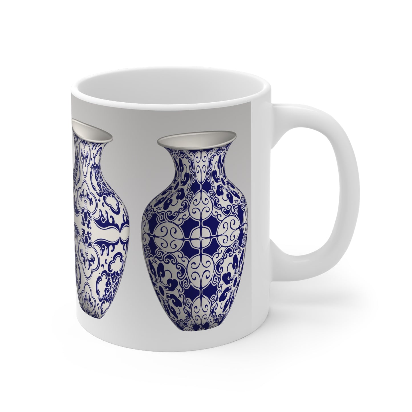 Delft Blue Classic Gradient Four Vase Series Premium Quality Ceramic Mug