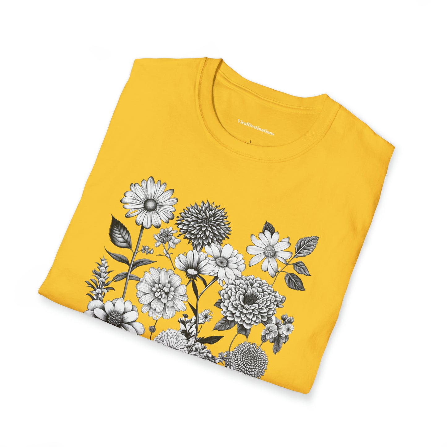 Vintage Drawing Floral Combo Lifestyle Trending Unisex Soft T-Shirt by ViralDestinations