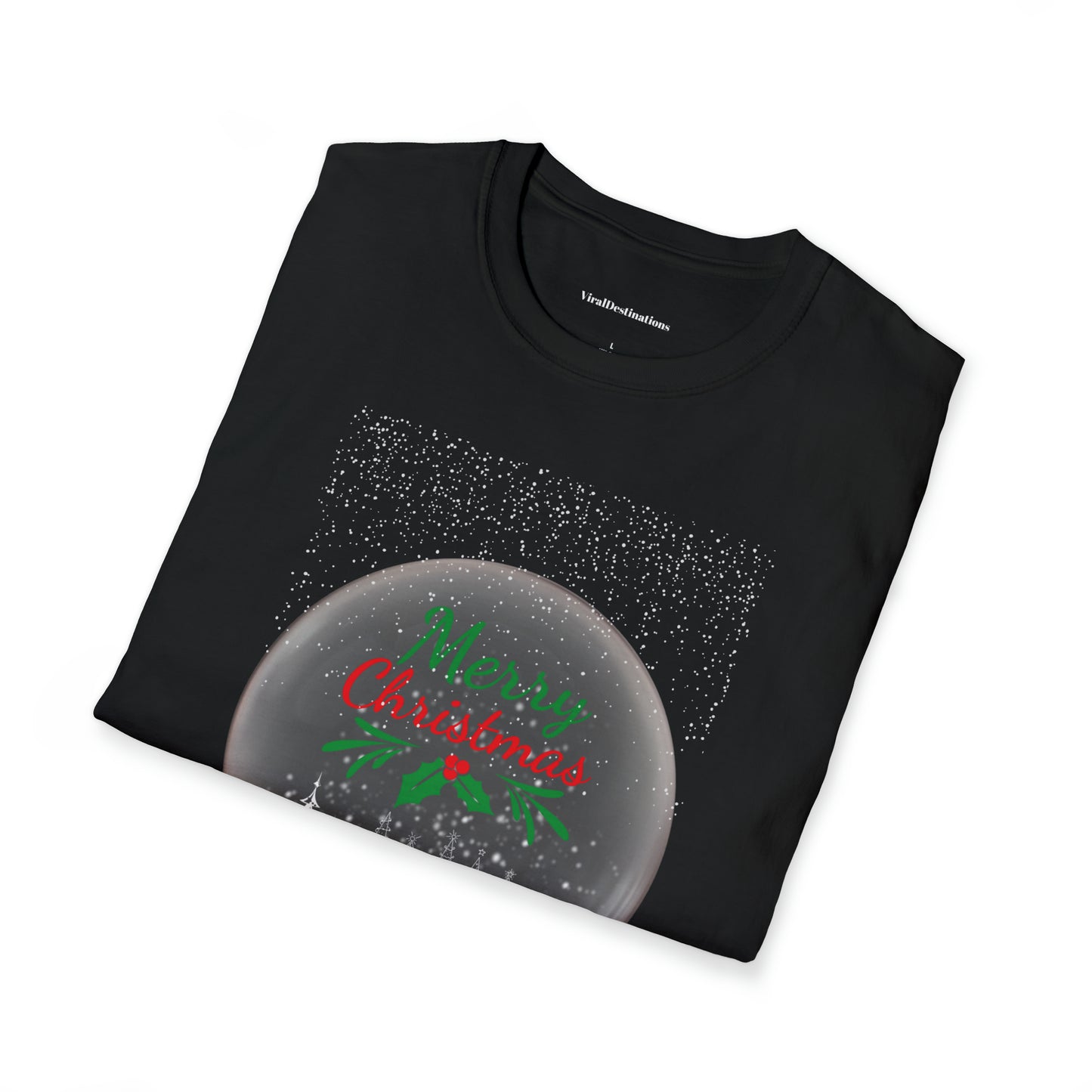 Merry Christmas Crystal Ball Lifestyle Trending Unisex Soft T-Shirt by ViralDestinations