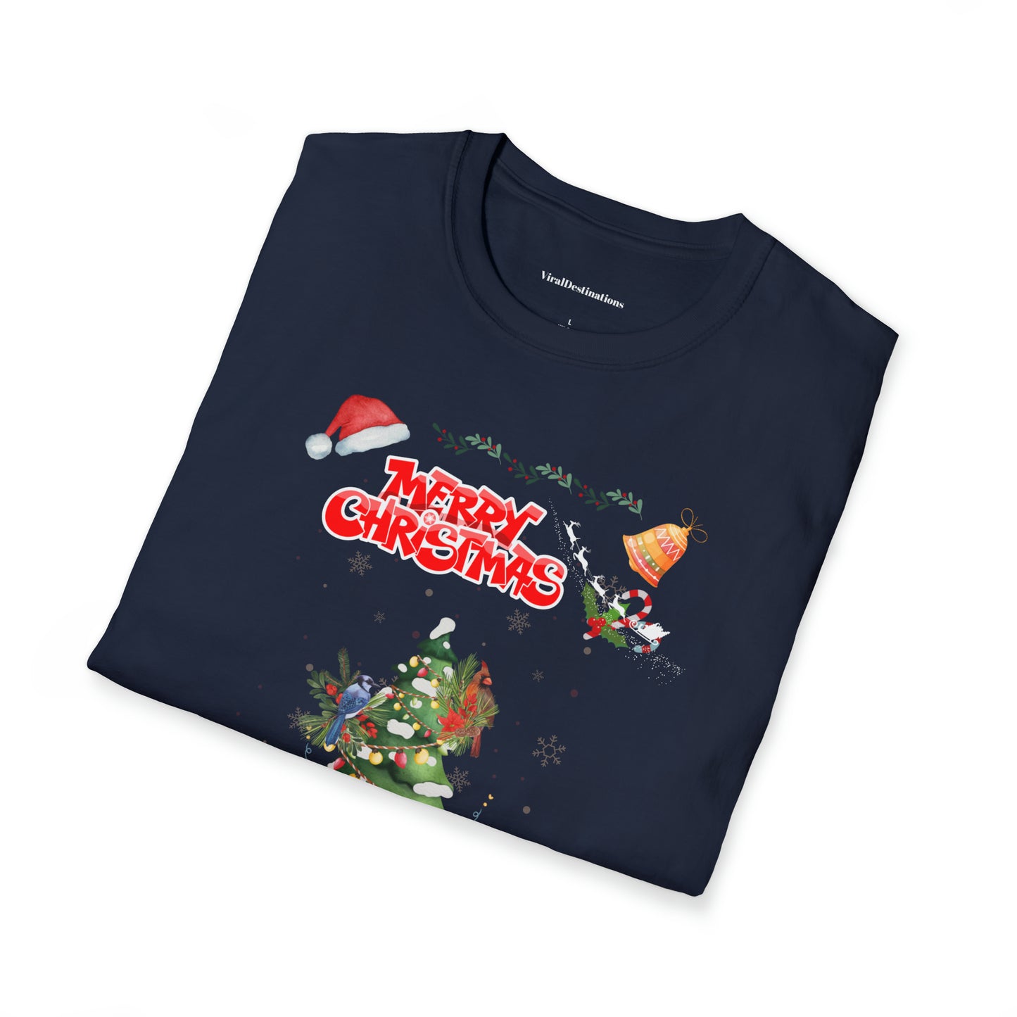 Merry Christmas Melting Snowman Birds Party Lifestyle Trending Unisex Soft T-Shirt by ViralDestinations