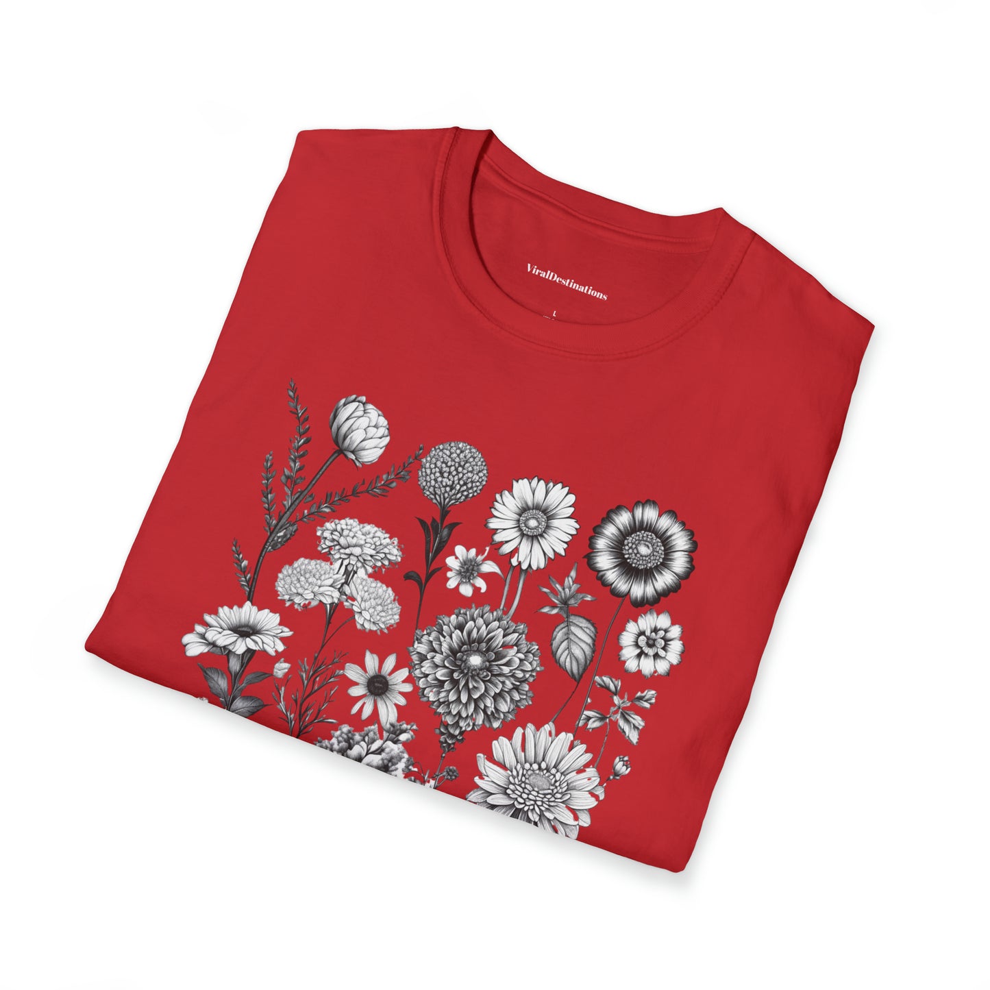 Vintage Drawing Floral Combo Lifestyle Trending Unisex Soft T-Shirt by ViralDestinations