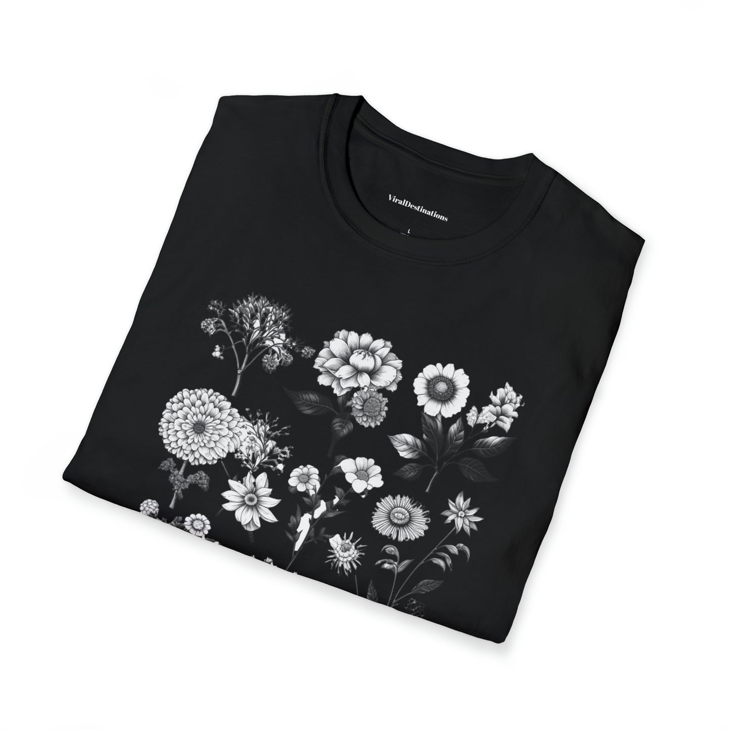 Vintage Drawing Floral Combo Lifestyle Trending Unisex Soft T-Shirt by ViralDestinations