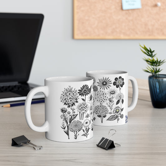 Floral Forest Vintage Drawing Ceramic Mug by ViralDestinations