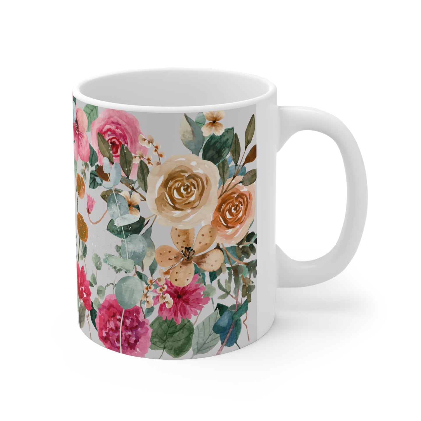 Floral Watercolor with Glitters Ceramic Mug by ViralDestinations™