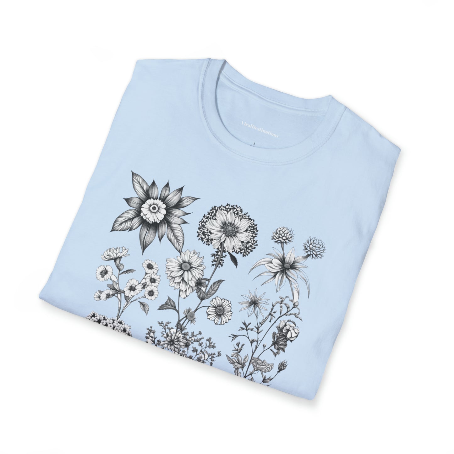 Vintage Drawing Floral Combo Lifestyle Trending Unisex Soft T-Shirt by ViralDestinations