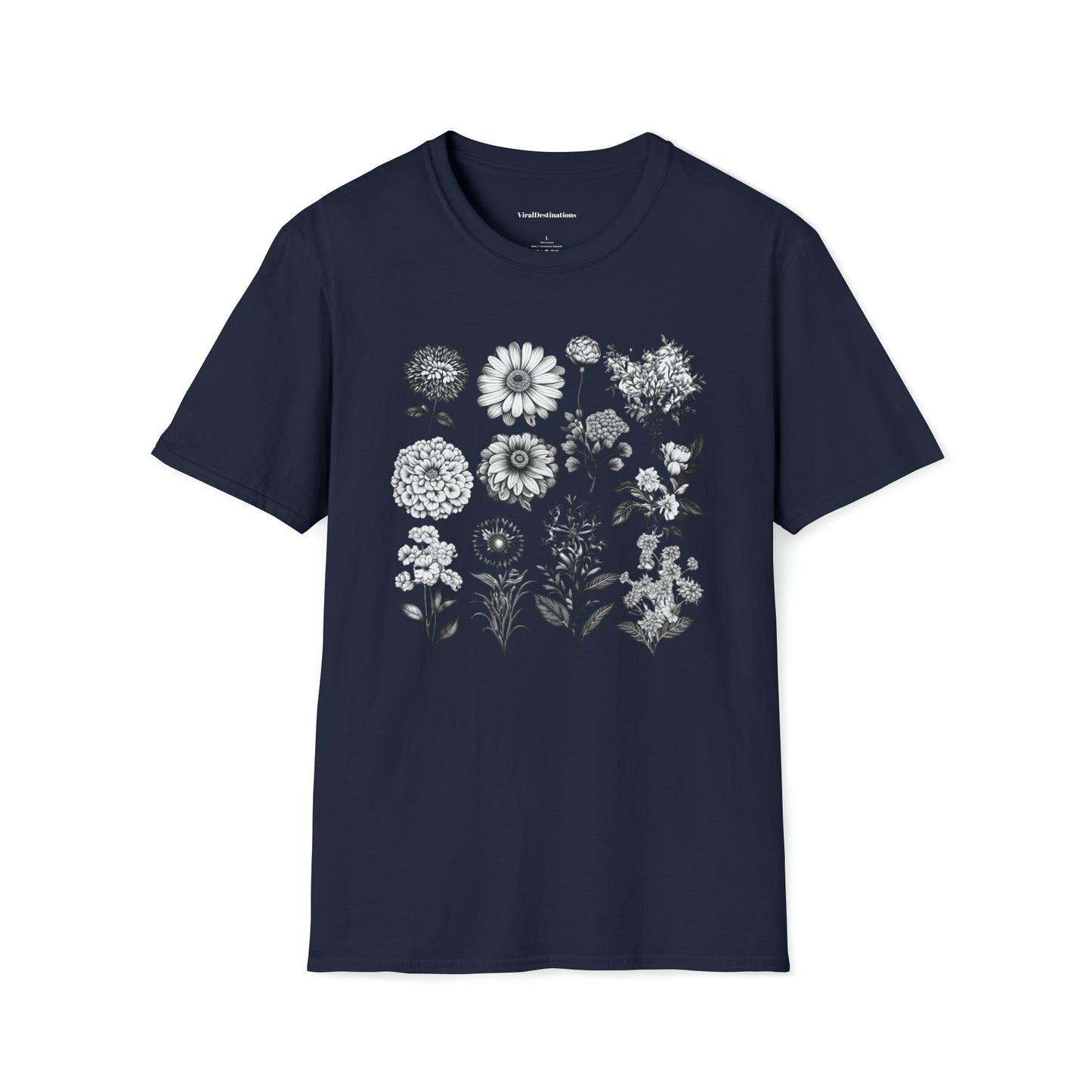 Vintage Drawing Floral Combo Lifestyle Trending Unisex Soft T-Shirt by ViralDestinations