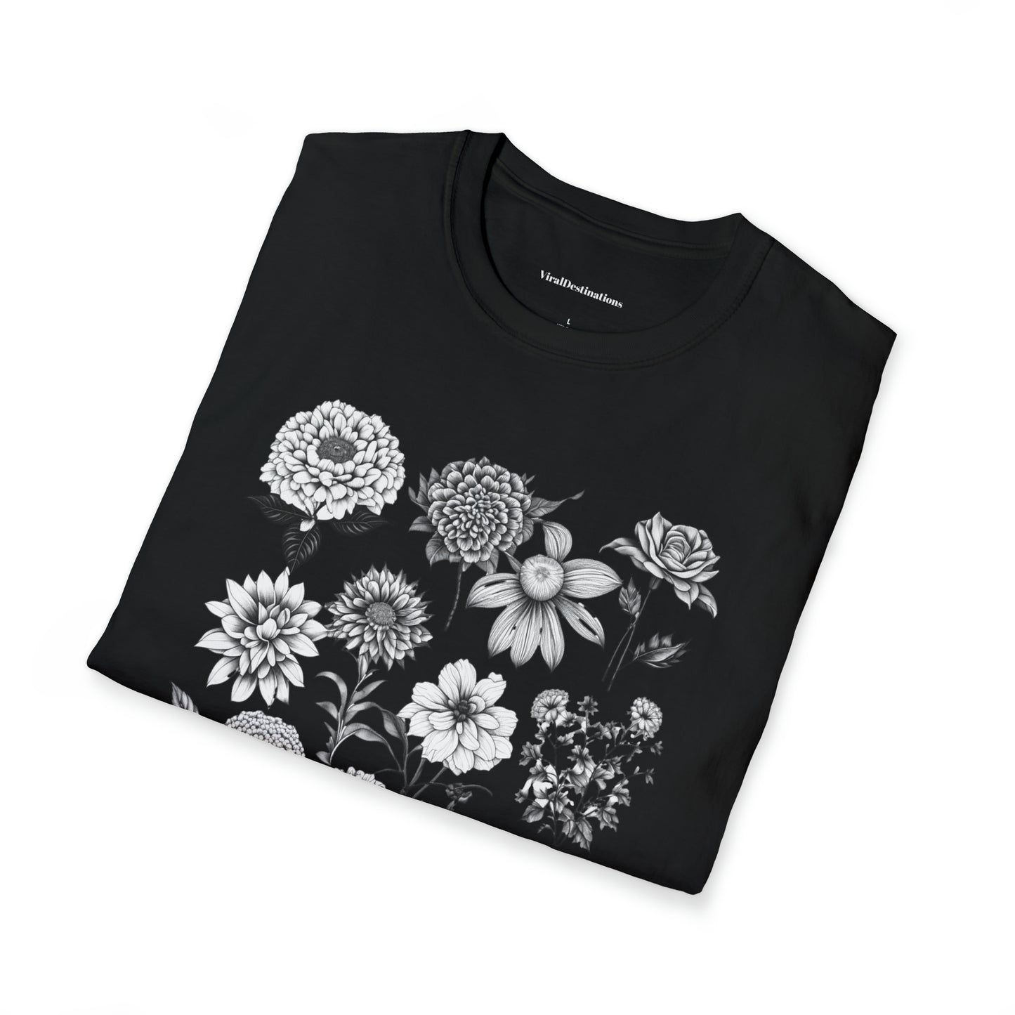 Vintage Drawing Floral Combo Lifestyle Trending Unisex Soft T-Shirt by ViralDestinations