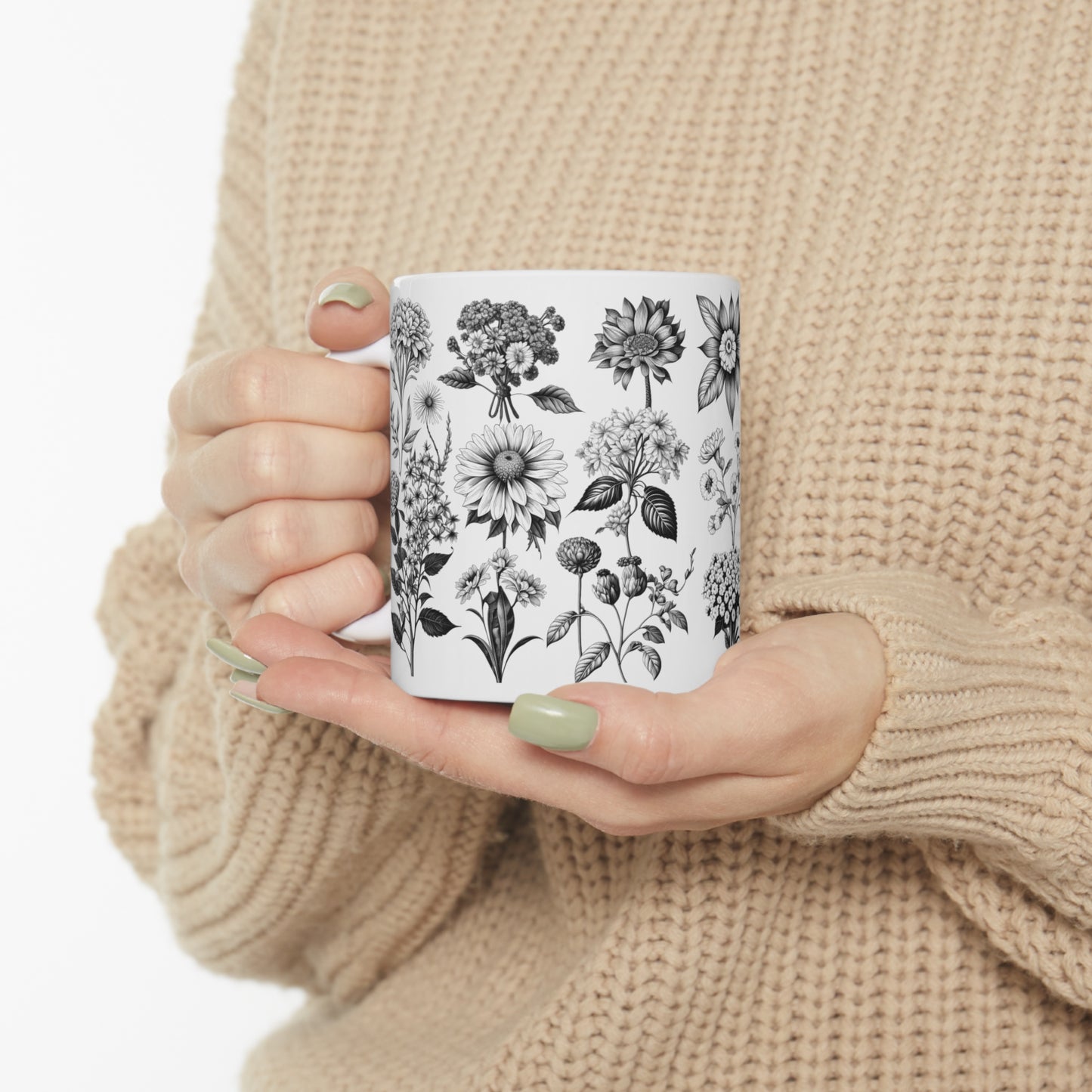 Floral Forest Vintage Drawing Ceramic Mug by ViralDestinations