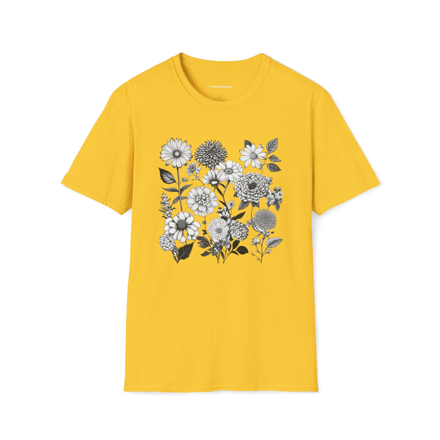 Vintage Drawing Floral Combo Lifestyle Trending Unisex Soft T-Shirt by ViralDestinations