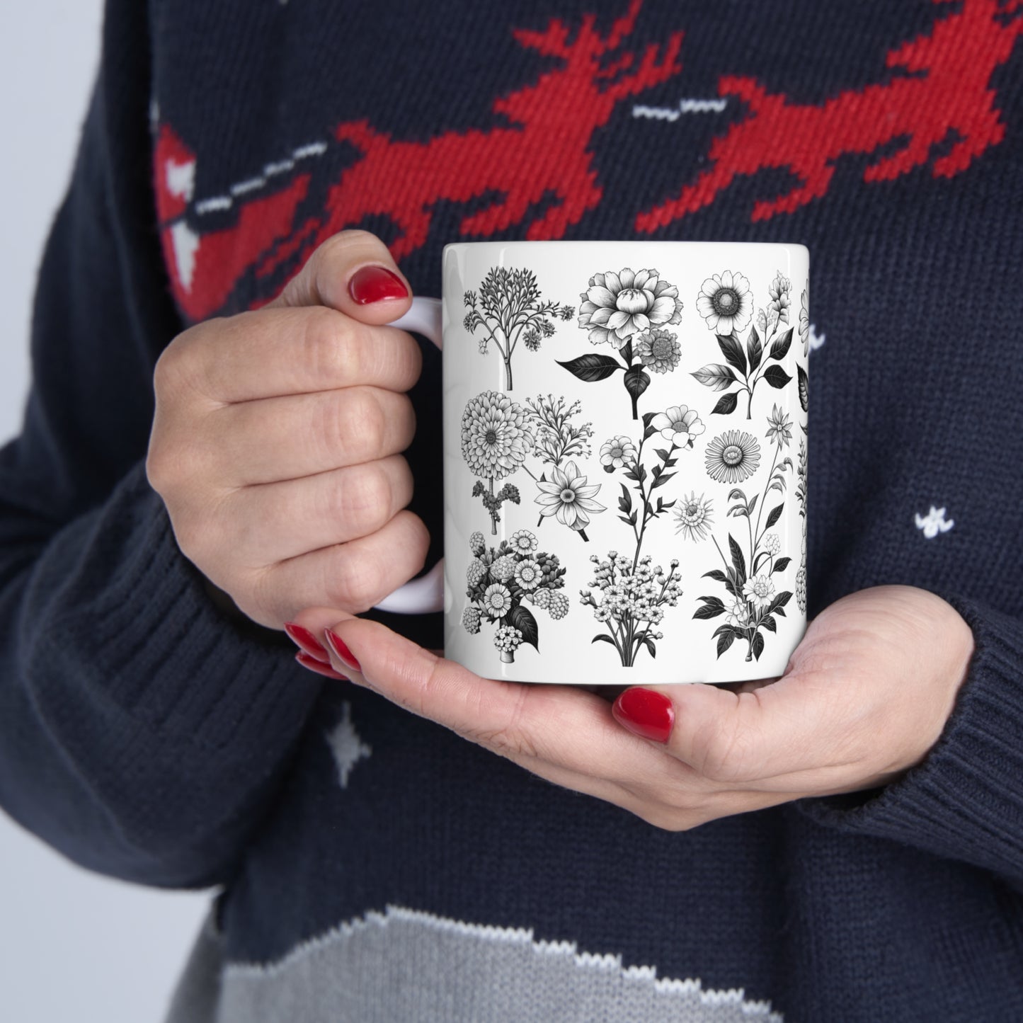 Floral Forest Vintage Drawing Ceramic Mug by ViralDestinations