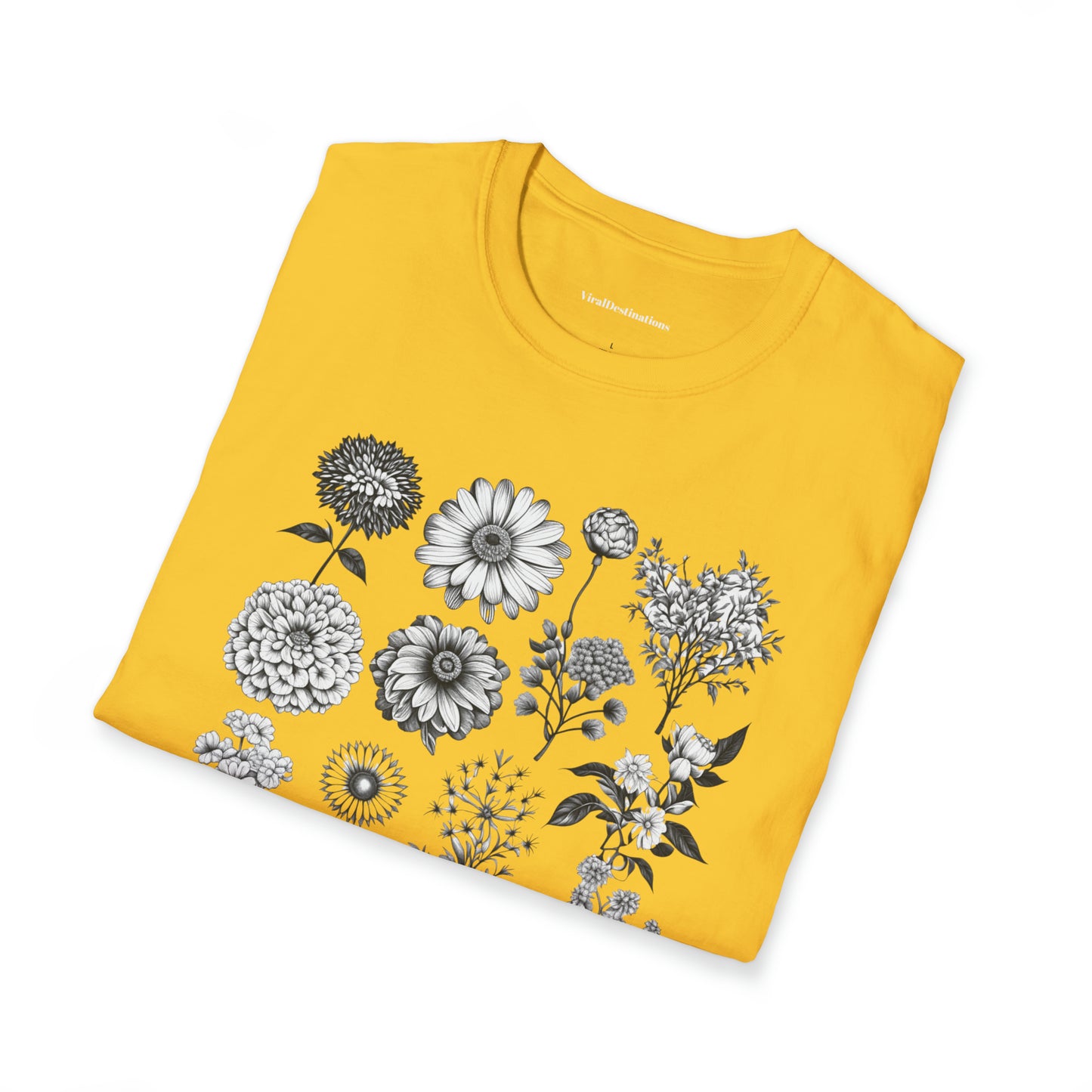 Vintage Drawing Floral Combo Lifestyle Trending Unisex Soft T-Shirt by ViralDestinations