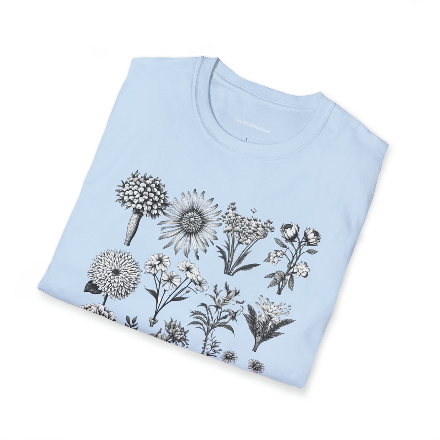 Vintage Drawing Floral Combo Lifestyle Trending Unisex Soft T-Shirt by ViralDestinations