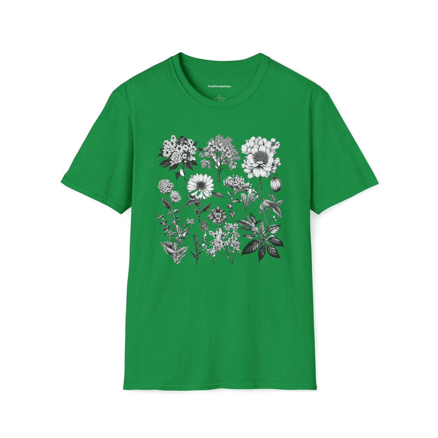 Vintage Drawing Floral Combo Lifestyle Trending Unisex Soft T-Shirt by ViralDestinations