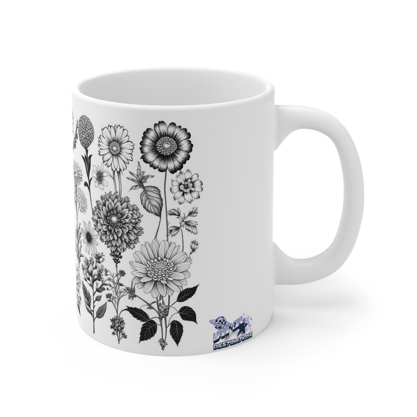 Floral Forest Vintage Drawing Ceramic Mug by ViralDestinations