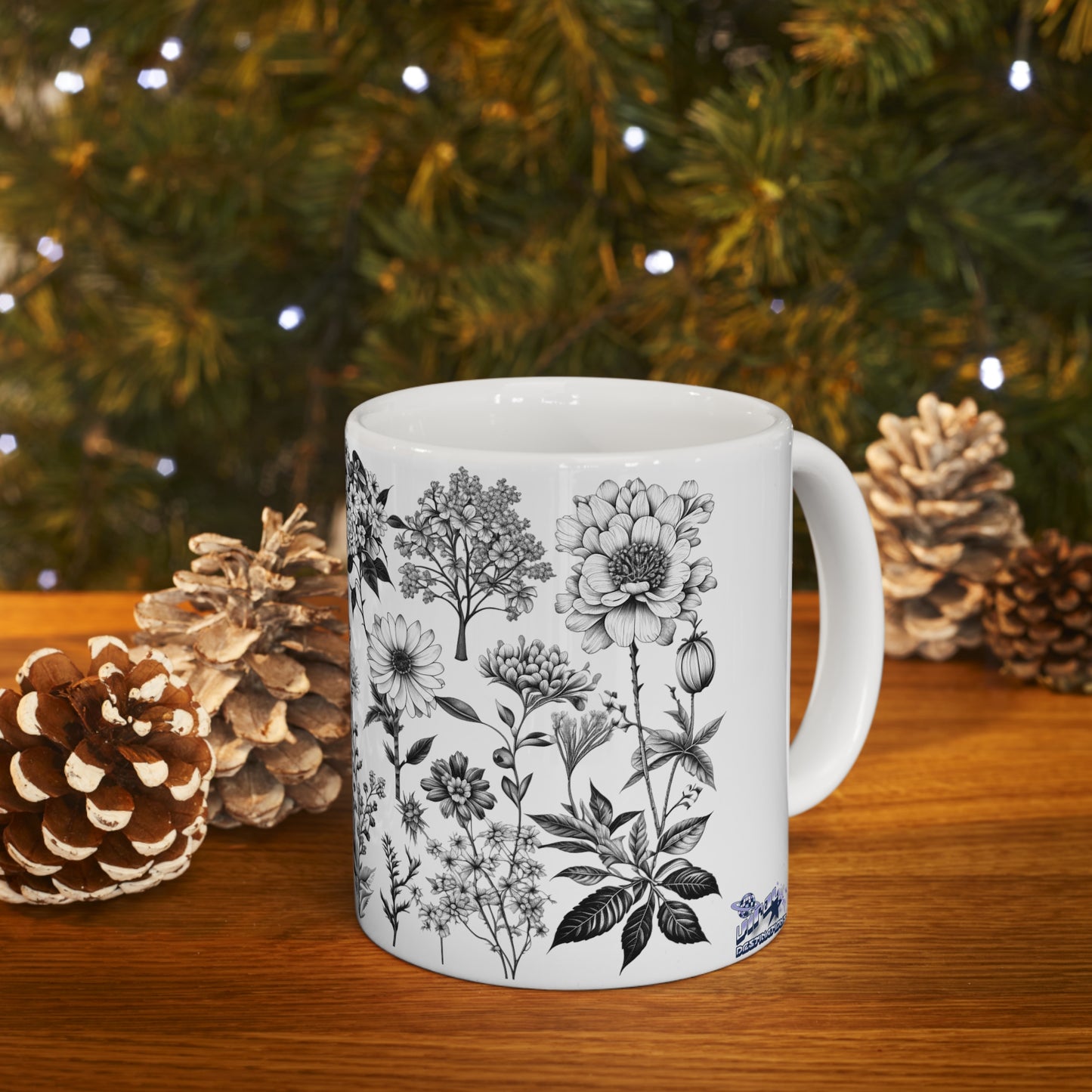 Floral Forest Vintage Drawing Ceramic Mug by ViralDestinations