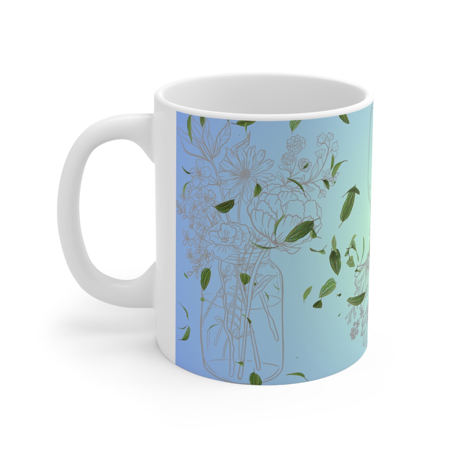 Trio Fun Vases & Flying Leaves Ceramic Mug by ViralDestinations™