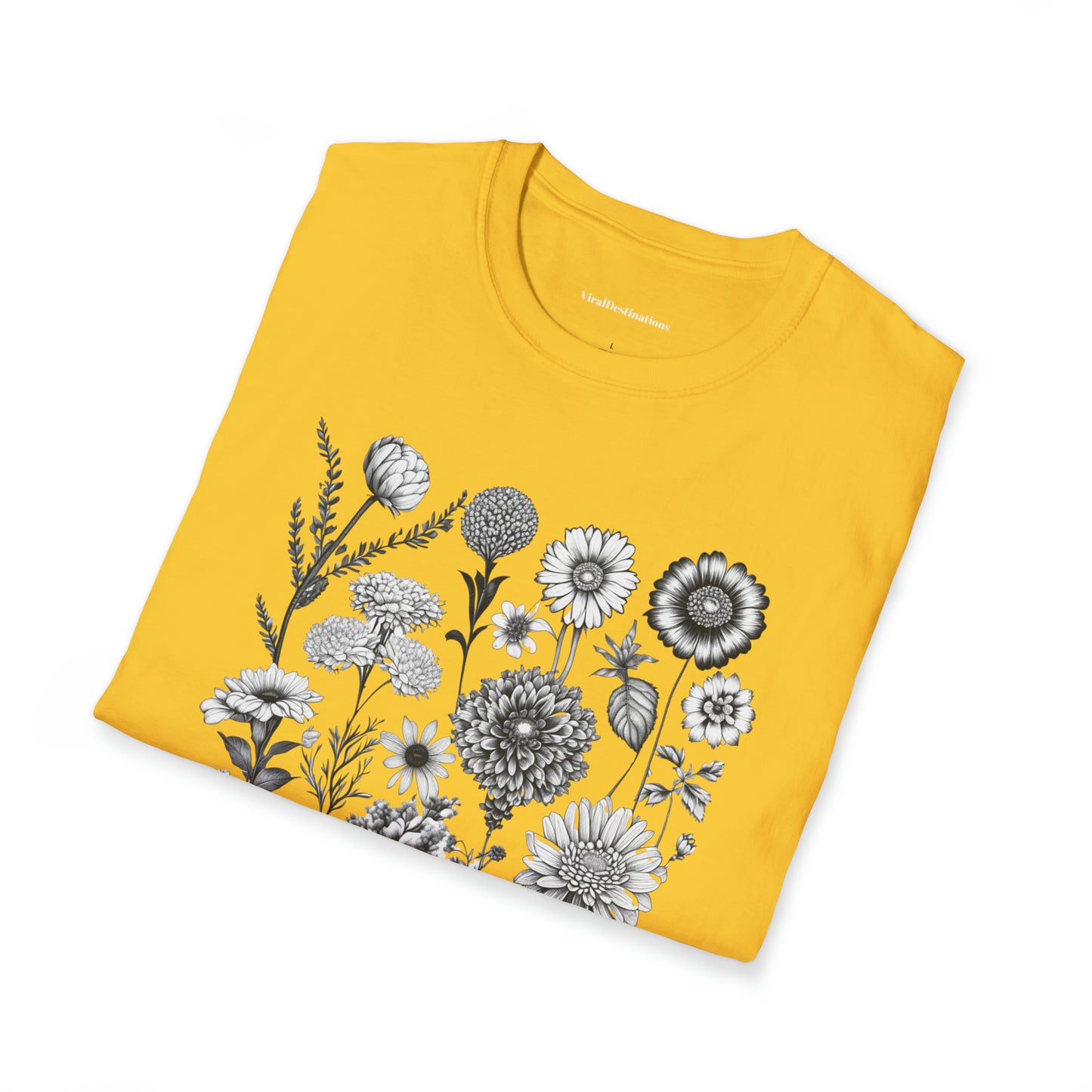 Vintage Drawing Floral Combo Lifestyle Trending Unisex Soft T-Shirt by ViralDestinations