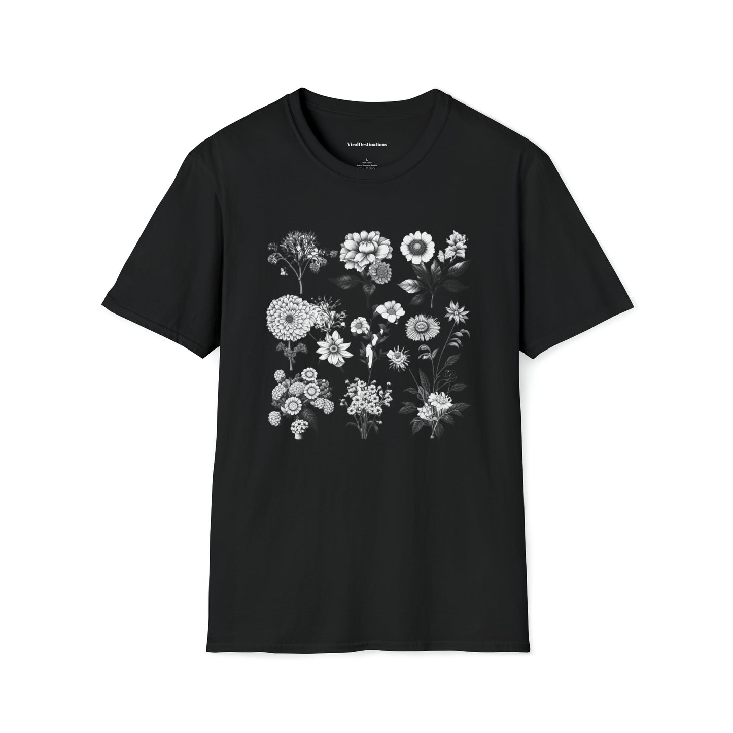 Vintage Drawing Floral Combo Lifestyle Trending Unisex Soft T-Shirt by ViralDestinations