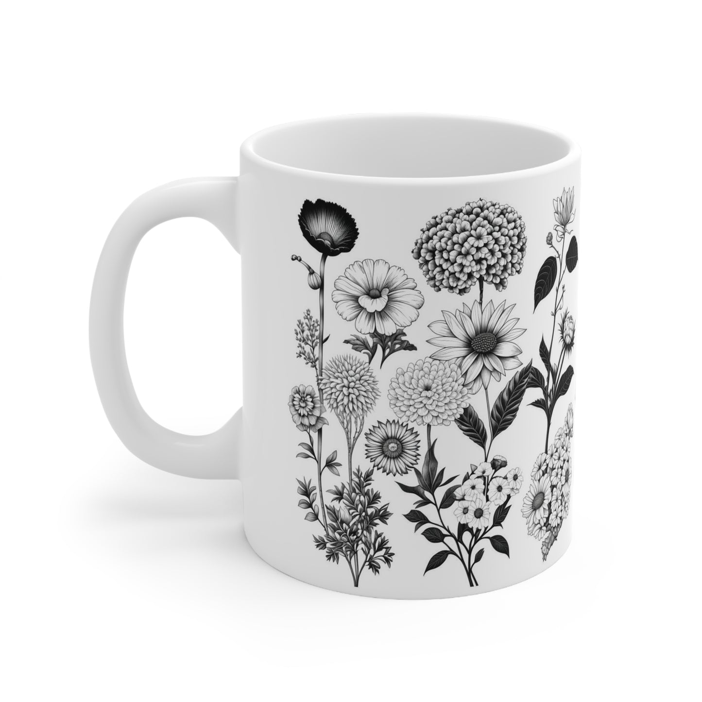 Floral Forest Vintage Drawing Ceramic Mug by ViralDestinations