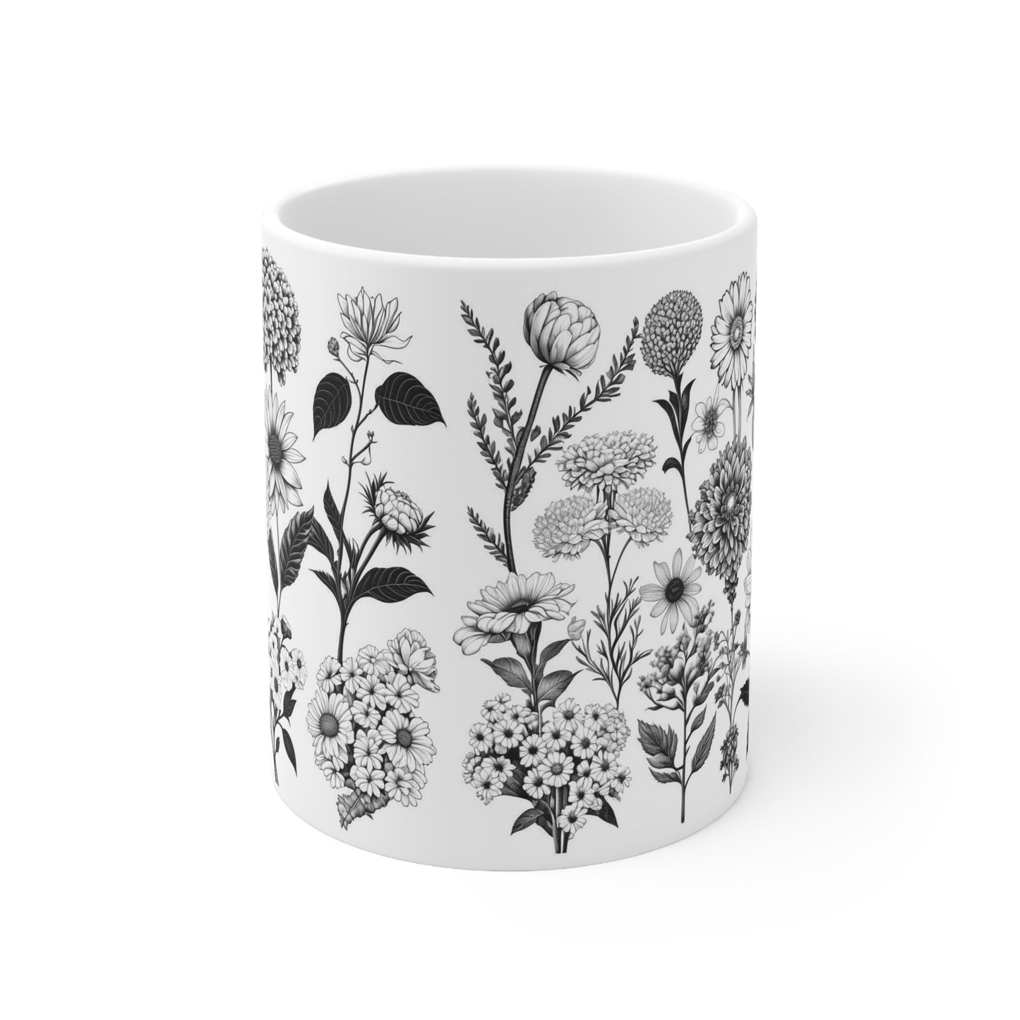 Floral Forest Vintage Drawing Ceramic Mug by ViralDestinations