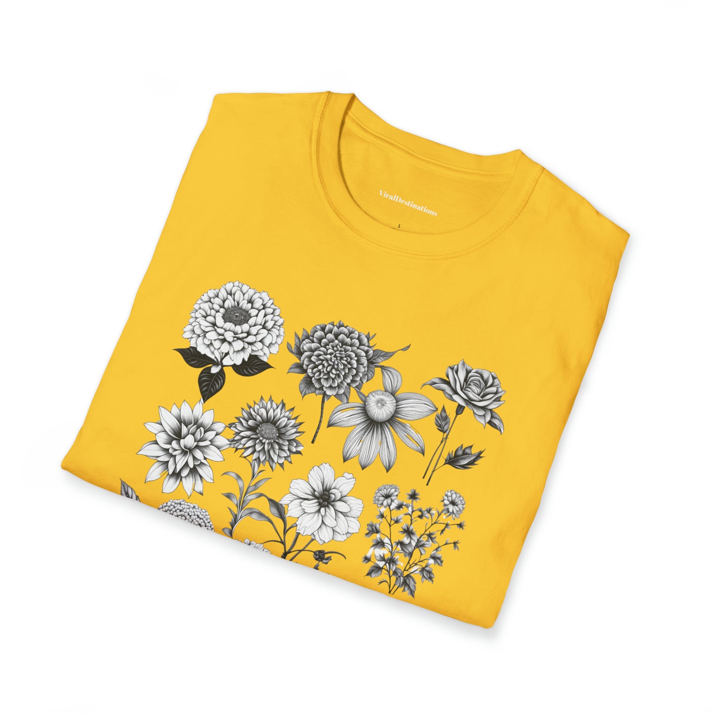 Vintage Drawing Floral Combo Lifestyle Trending Unisex Soft T-Shirt by ViralDestinations