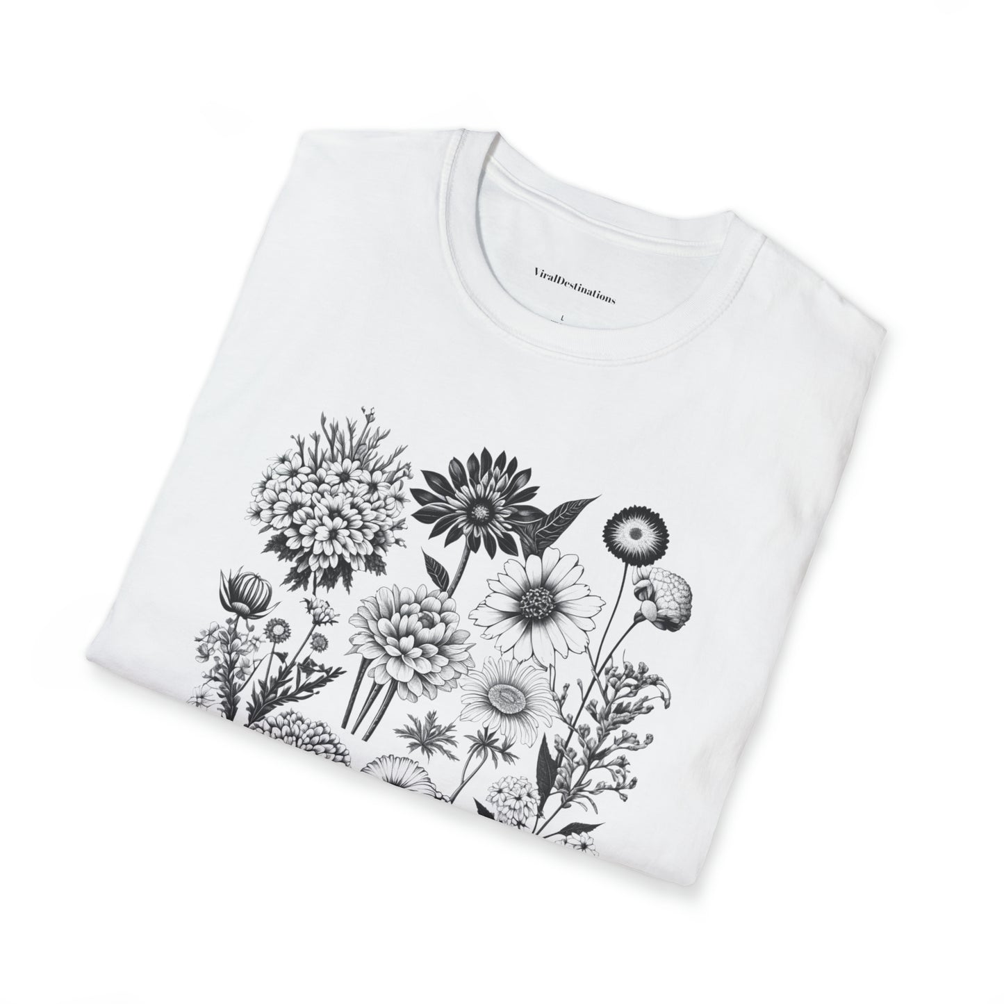 Vintage Drawing Floral Combo Lifestyle Trending Unisex Soft T-Shirt by ViralDestinations