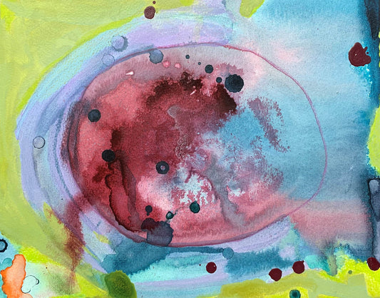 10"*8" Fine Art Print mounted on board in clear bag - vibrant watercolor abstract landscapes