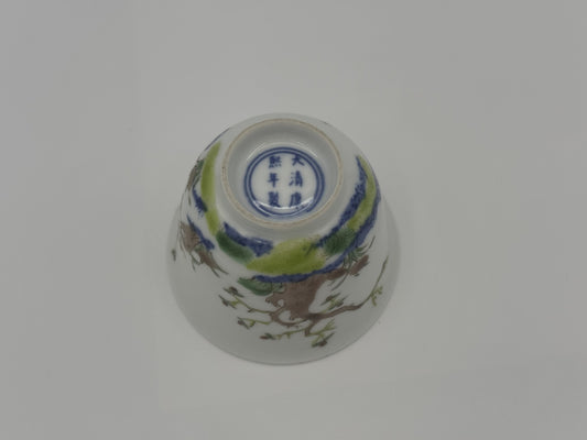 Four Qing Dynasty Porcelain Cups indicating Four Seasons - Unique