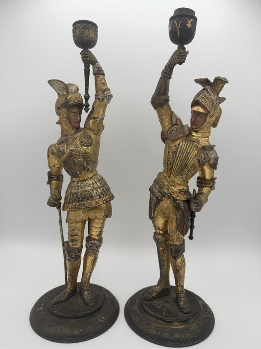 Pair of 1800s European Candlesticks - Unique